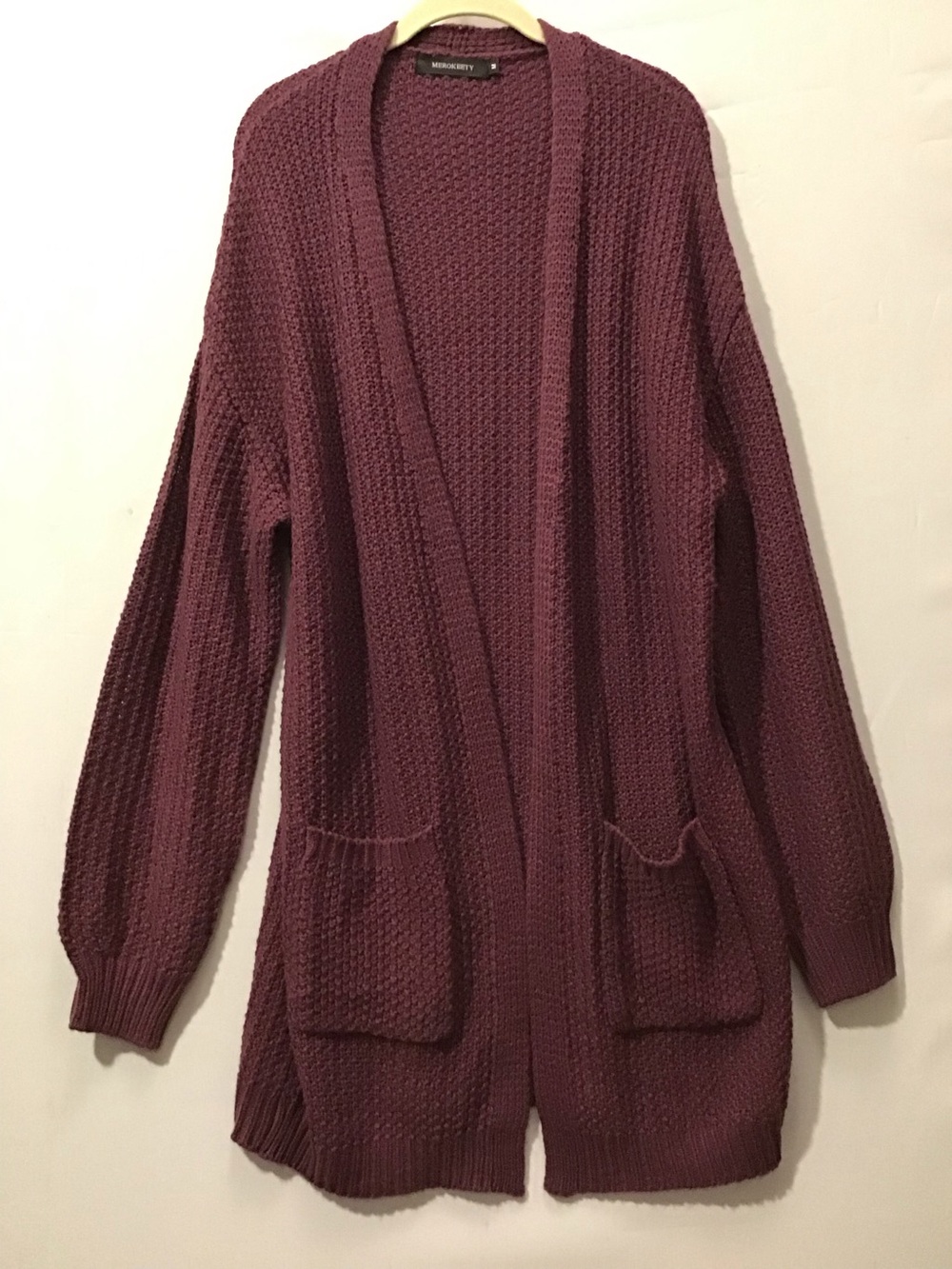 501 Madewell Waffle-Knit Open Cardigan - Plum